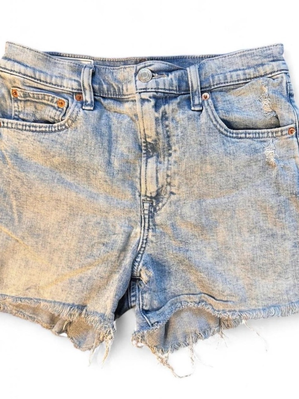 GAP Distressed Denim Cutoff Shorts size 28 6R Womens Frayed Hem Light Blue
